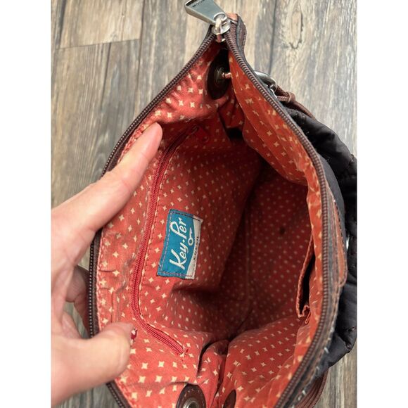 Fossil Key-Per Fabric Quilted Crossbody Bag Black Brown & Wallet - Picture 6 of 14